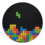 Colorful Brick Puzzle Video Game Print Round Blanket