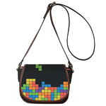Colorful Brick Puzzle Video Game Print Saddle Bag