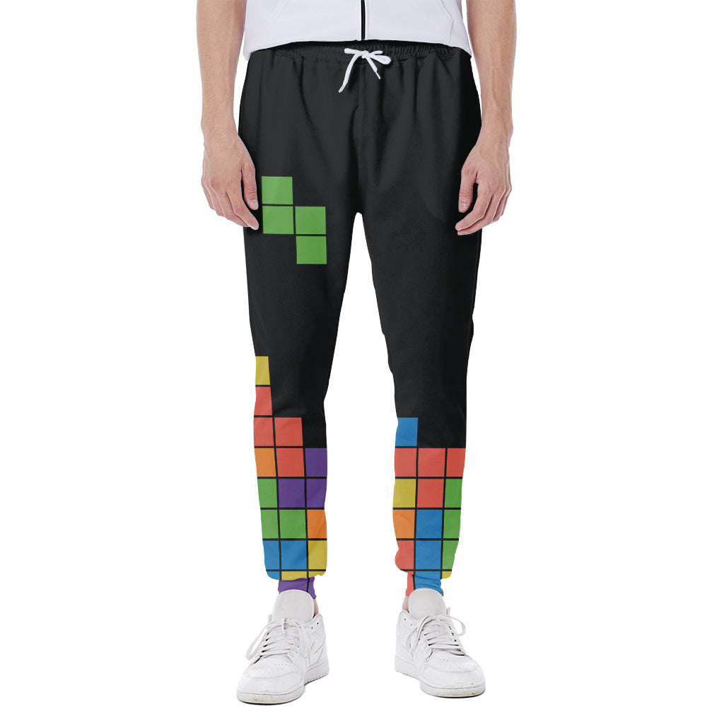 Colorful Brick Puzzle Video Game Print Scuba Joggers