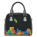 Colorful Brick Puzzle Video Game Print Shoulder Handbag