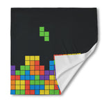 Colorful Brick Puzzle Video Game Print Silk Bandana