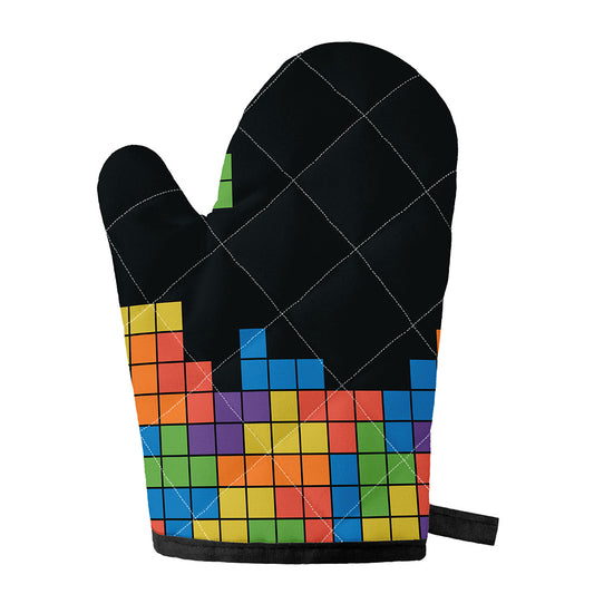 Colorful Brick Puzzle Video Game Print Single Oven Mitt