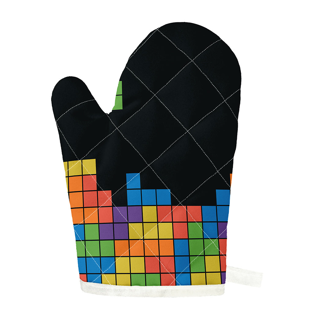 Colorful Brick Puzzle Video Game Print Single Oven Mitt