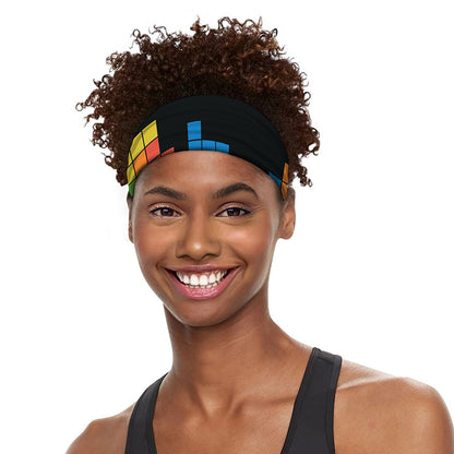 Colorful Brick Puzzle Video Game Print Sports Headband