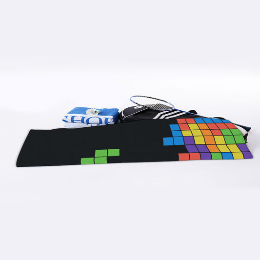 Colorful Brick Puzzle Video Game Print Sports Towel