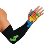 Colorful Brick Puzzle Video Game Print Sun Protection Arm Sleeves