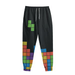 Colorful Brick Puzzle Video Game Print Sweatpants