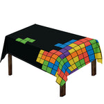Colorful Brick Puzzle Video Game Print Tablecloth