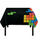 Colorful Brick Puzzle Video Game Print Tablecloth