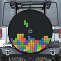 Colorful Brick Puzzle Video Game Print Tire Cover With Camera Hole