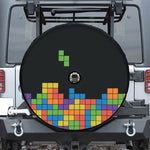 Colorful Brick Puzzle Video Game Print Tire Cover With Camera Hole
