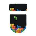 Colorful Brick Puzzle Video Game Print Toilet Lid And Tank Cover Set
