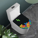 Colorful Brick Puzzle Video Game Print Toilet Lid Cover