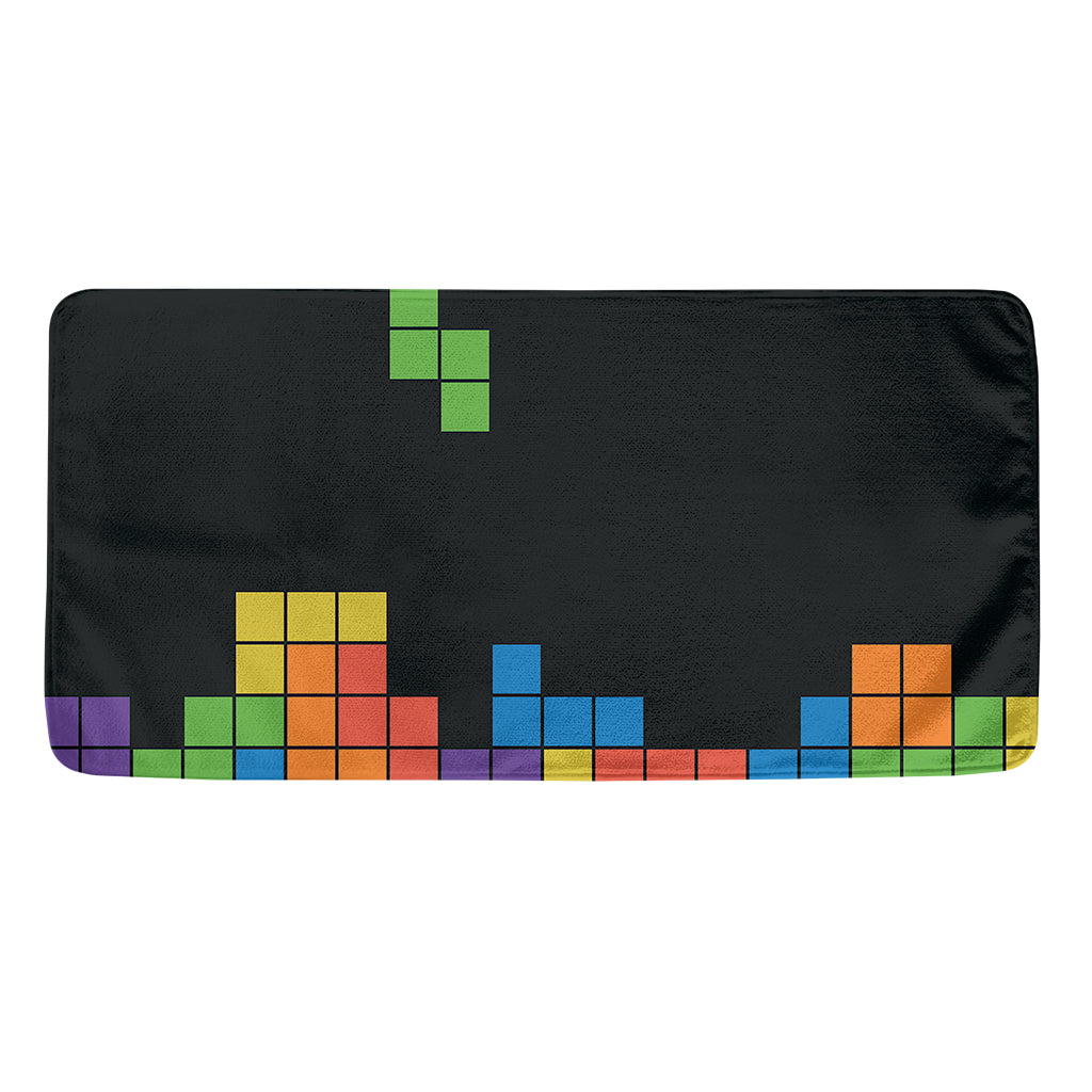 Colorful Brick Puzzle Video Game Print Towel