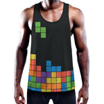 Colorful Brick Puzzle Video Game Print Training Tank Top