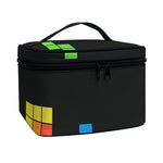 Colorful Brick Puzzle Video Game Print Travel Makeup Bag