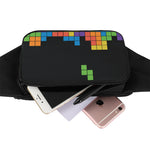 Colorful Brick Puzzle Video Game Print Waist Bag