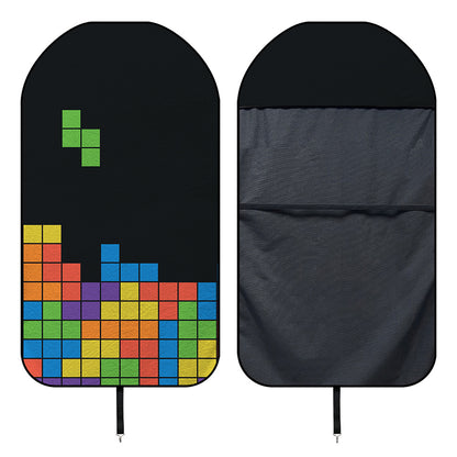 Colorful Brick Puzzle Video Game Print Waterproof Car Seat Cover