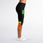 Colorful Brick Puzzle Video Game Print Women's Capri Leggings