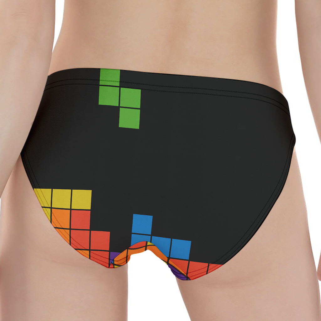Colorful Brick Puzzle Video Game Print Women's Panties