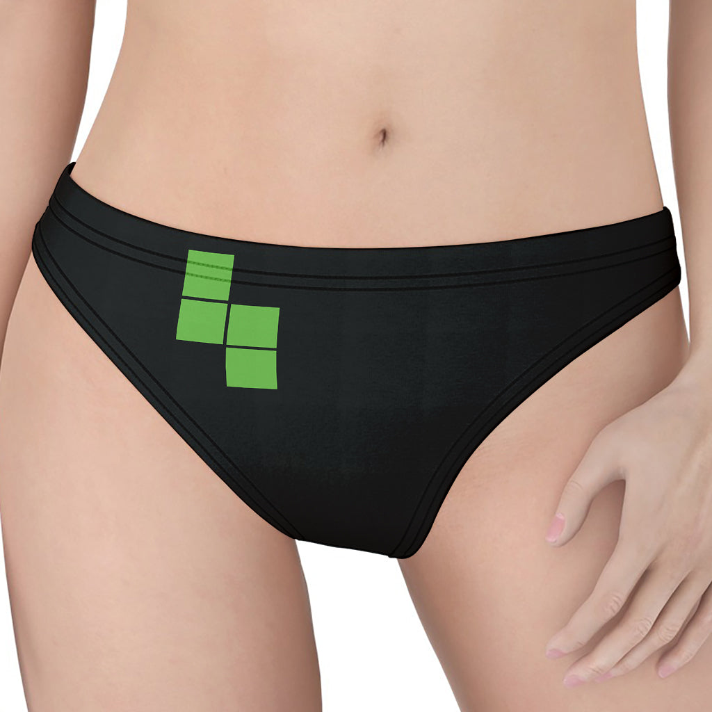 Colorful Brick Puzzle Video Game Print Women's Thong