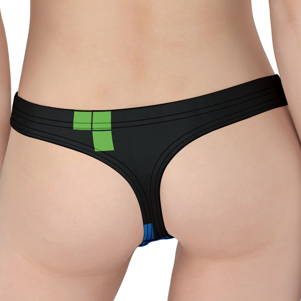 Colorful Brick Puzzle Video Game Print Women's Thong