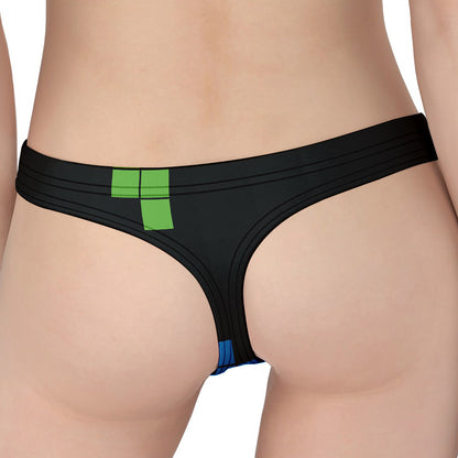 Colorful Brick Puzzle Video Game Print Women's Thong