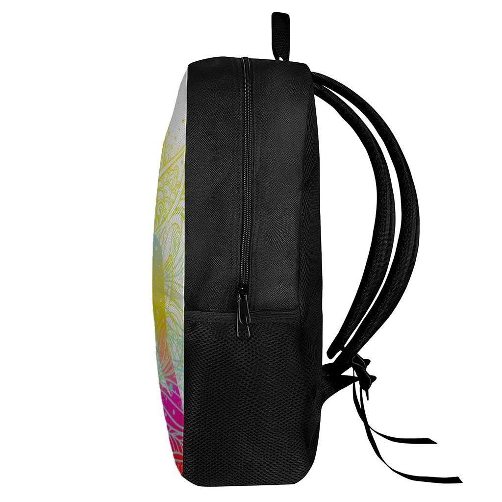 Colorful Buddha Lotus Print 17 Inch Backpack