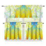 Colorful Buddha Lotus Print 3 Piece Kitchen Curtains