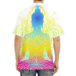 Colorful Buddha Lotus Print Aloha Shirt