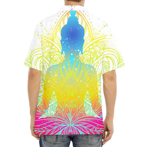 Colorful Buddha Lotus Print Aloha Shirt