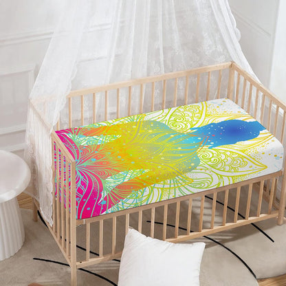 Colorful Buddha Lotus Print Baby Crib Sheet