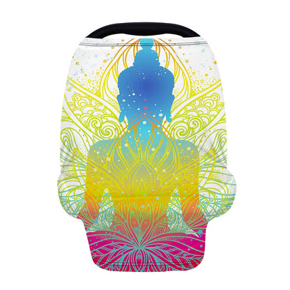 Colorful Buddha Lotus Print Baby Seat Cover