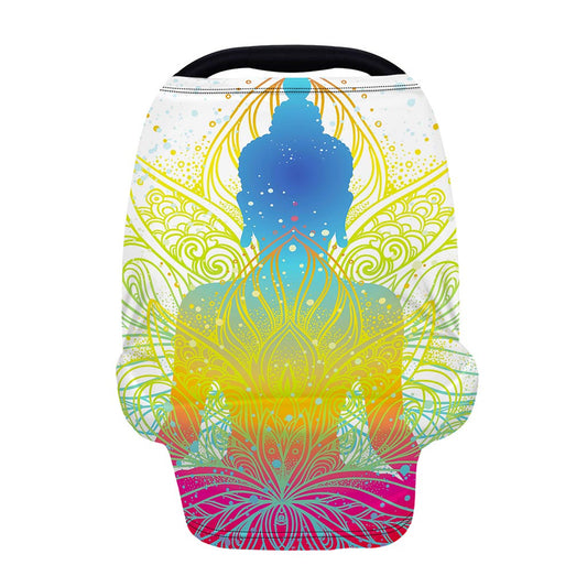 Colorful Buddha Lotus Print Baby Seat Cover