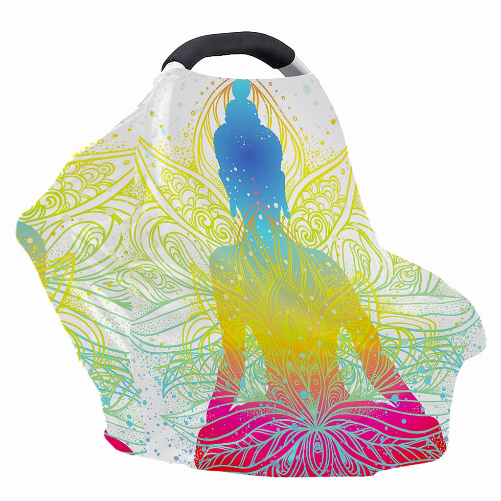 Colorful Buddha Lotus Print Baby Seat Cover