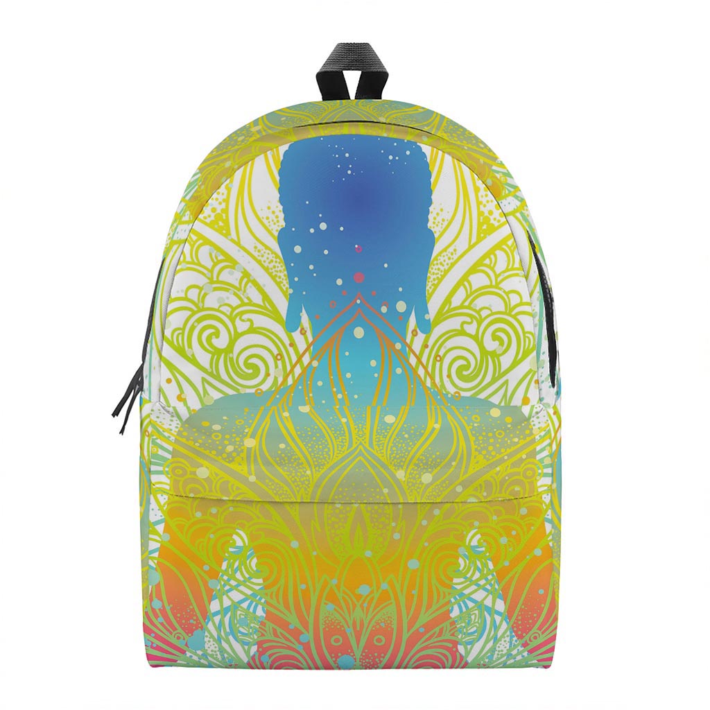 Colorful Buddha Lotus Print Backpack
