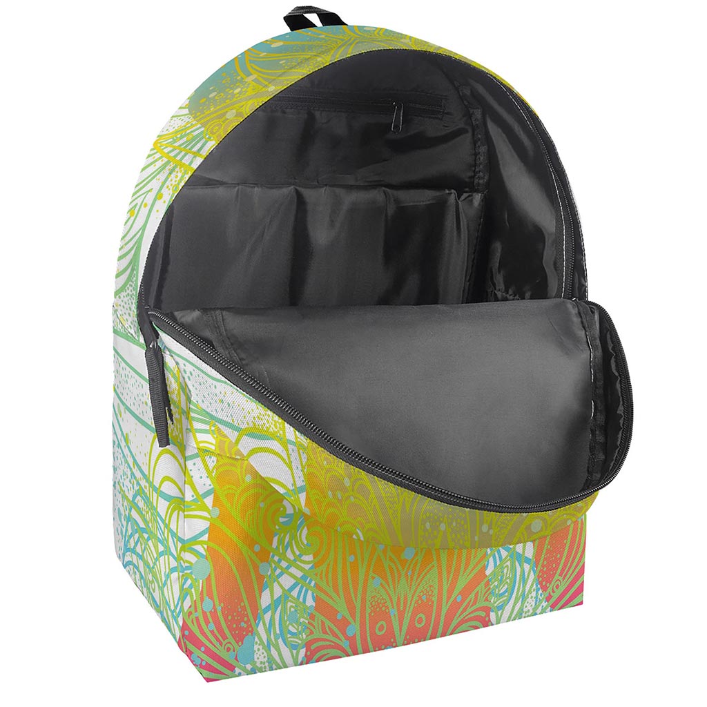 Colorful Buddha Lotus Print Backpack