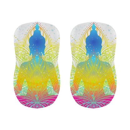 Colorful Buddha Lotus Print Bar Stool Covers