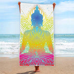 Colorful Buddha Lotus Print Beach Towel