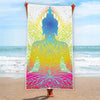 Colorful Buddha Lotus Print Beach Towel