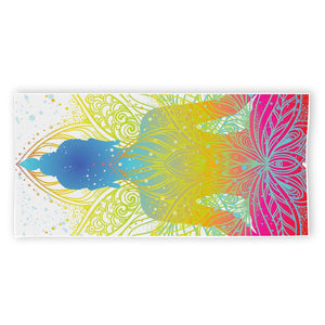 Colorful Buddha Lotus Print Beach Towel