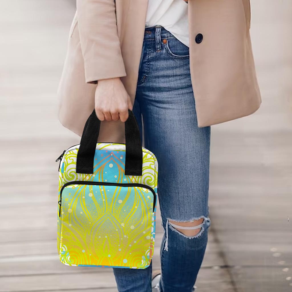 Colorful Buddha Lotus Print Bible Tote Bag