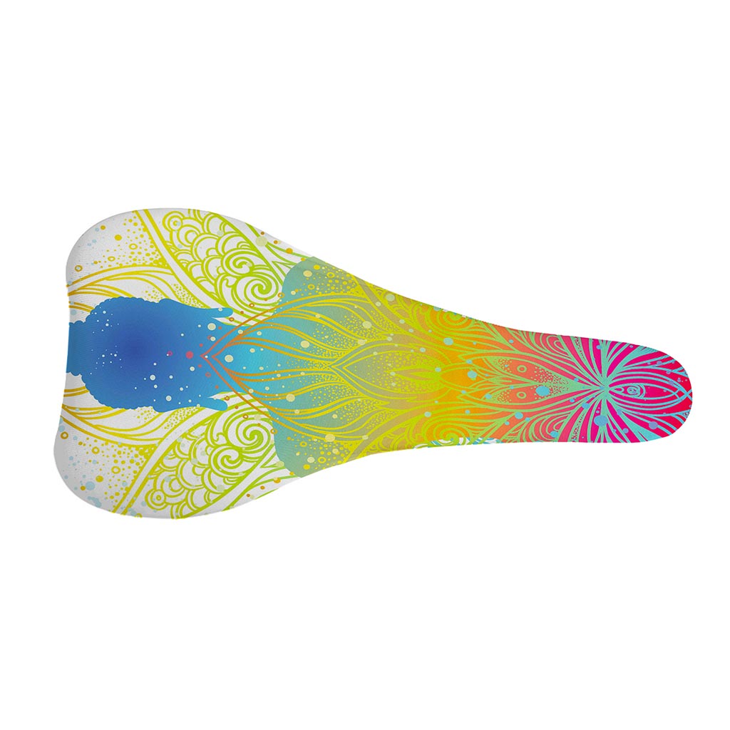 Colorful Buddha Lotus Print Bicycle Seat Cover