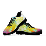 Colorful Buddha Lotus Print Black Running Shoes