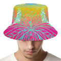 Colorful Buddha Lotus Print Bucket Hat