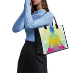 Colorful Buddha Lotus Print Canvas Tote Bag