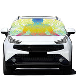 Colorful Buddha Lotus Print Car Windshield Snow Cover