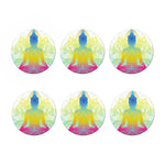 Colorful Buddha Lotus Print Coaster Set