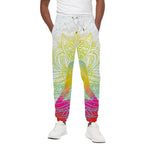 Colorful Buddha Lotus Print Cotton Pants