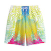 Colorful Buddha Lotus Print Cotton Shorts